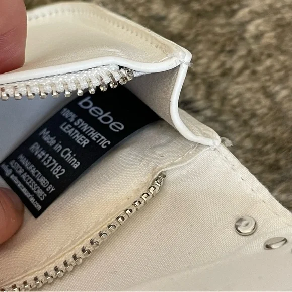 Y2K Bebe White Rhinestone belt bag fanny bag - Picture 8 of 13